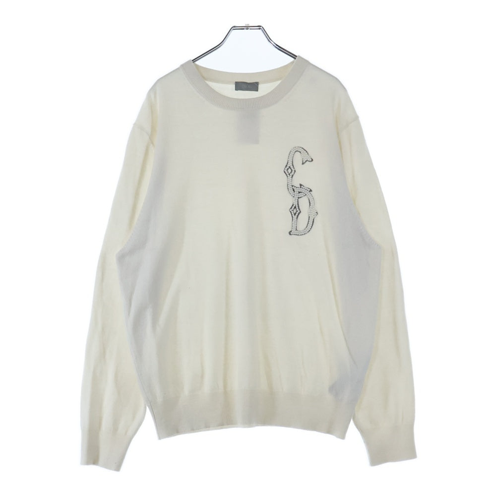 DIOR(ディオール) 23AW CDインターレース クルーネック ニットセーター グレー 343M640AT721