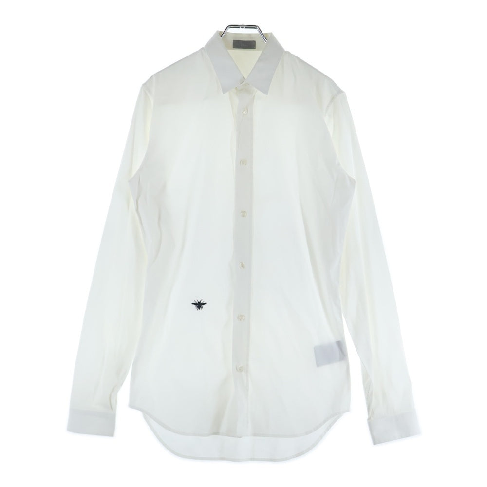 Dior HOMME(ディオールオム) 18AW BEE刺繍 レギュラーカラー ロングスリーブ 長袖シャツ ホワイト 563C523B1223