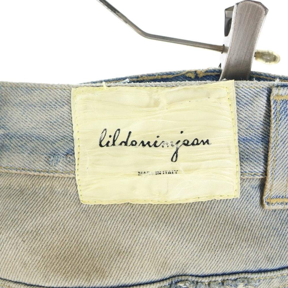 Lildenimjean(リルデニムジーン) LDJ Ragged Jean ワイドプリント ダメージ デニムパンツ インディゴ 004-LDJ24130-K2