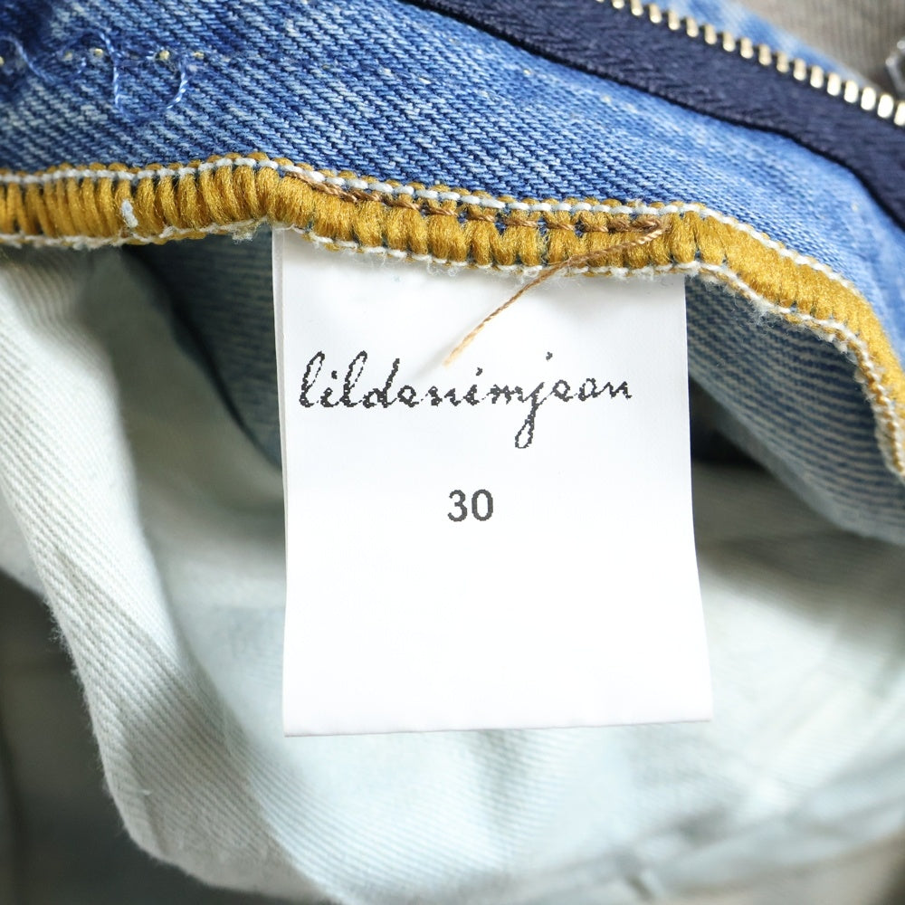 Lildenimjean(リルデニムジーン) LDJ Ragged Jean ワイドプリント ダメージ デニムパンツ インディゴ 004-LDJ24130-K2