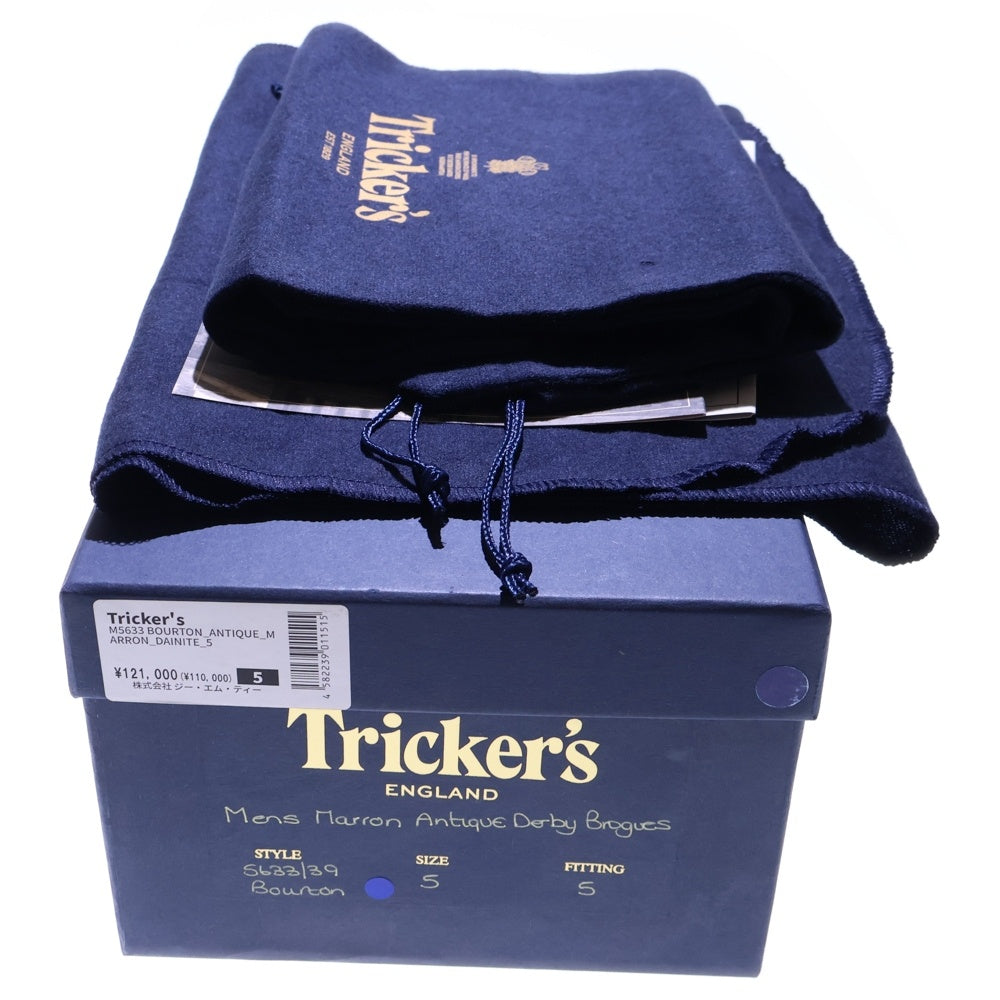 Tricker's(トリッカーズ) BOURTON バートン ウイングチップ レザーローカットシューズ ブラウン S633139