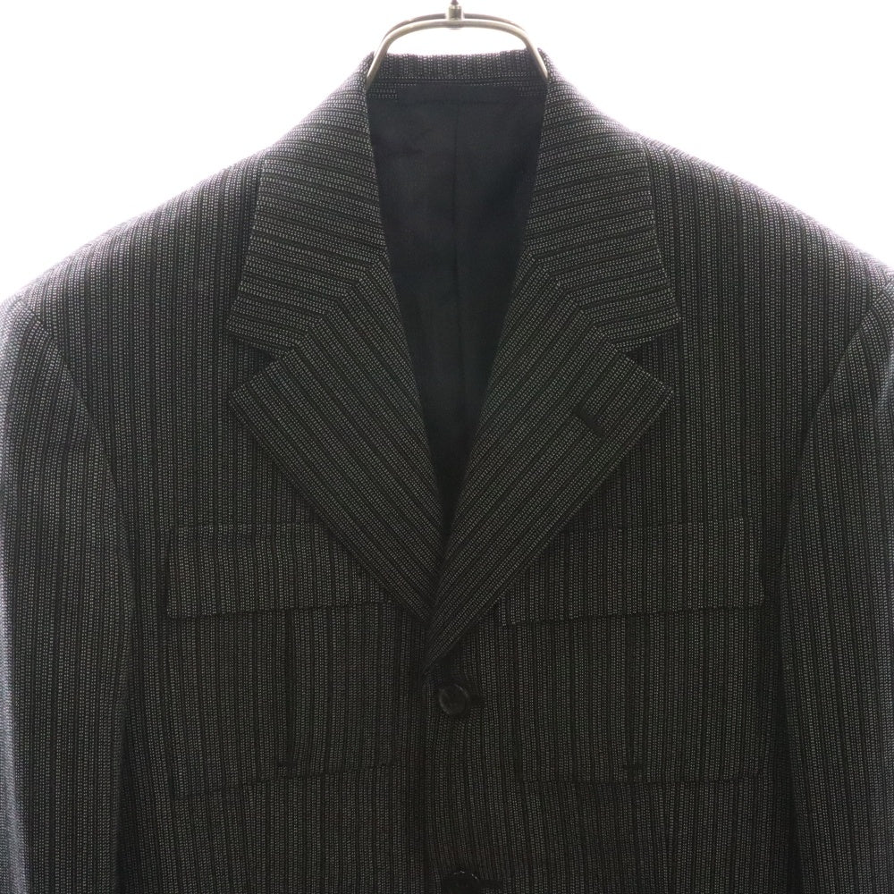 PRADA(プラダ) オールド ストライプ フロント4ポケット 3B シングルテーラードジャケット グレー