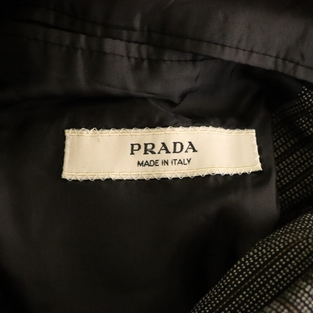 PRADA(プラダ) オールド ストライプ フロント4ポケット 3B シングルテーラードジャケット グレー
