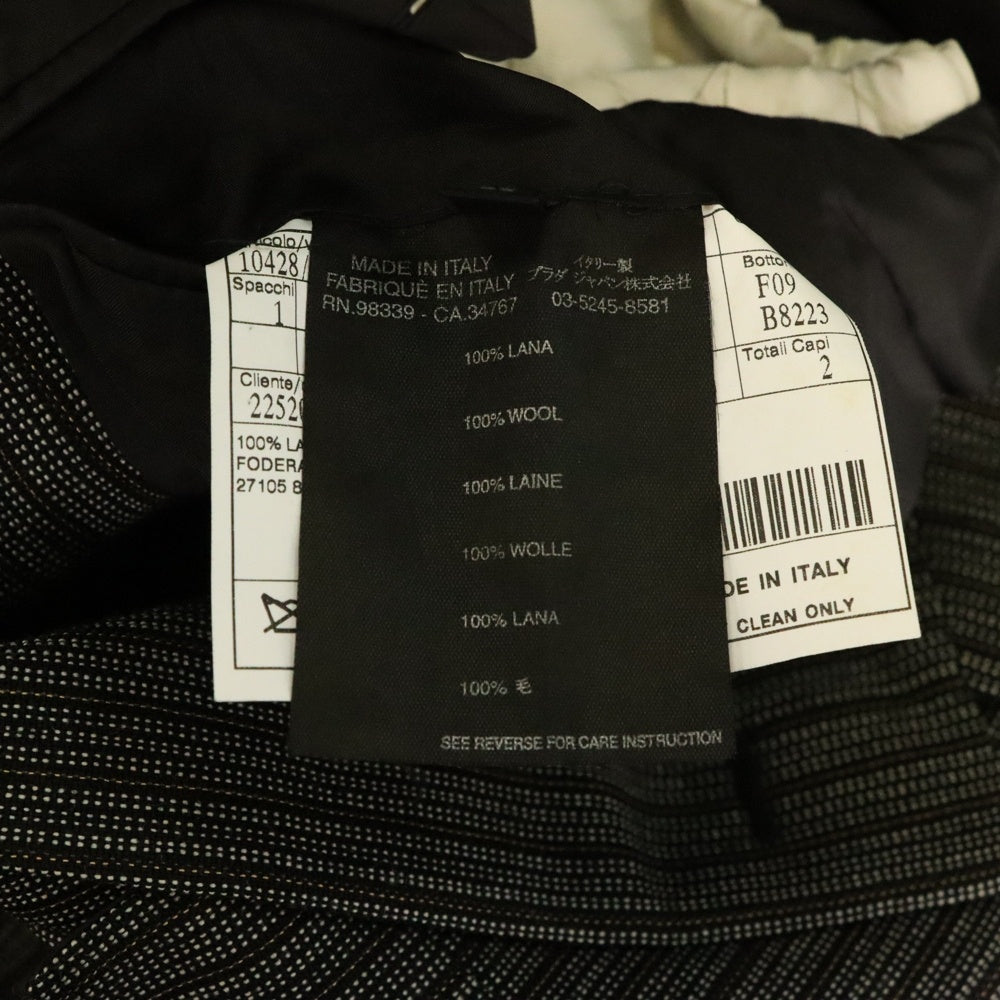 PRADA(プラダ) オールド ストライプ フロント4ポケット 3B シングルテーラードジャケット グレー