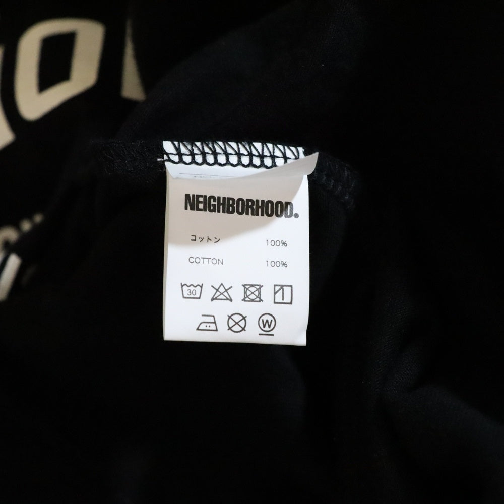 NEIGHBORHOOD(ネイバーフッド) 25SS×Yohji Yamamoto ヨウジヤマモト ロゴプリント コットン 半袖Tシャツ ブラック HP-T90-997