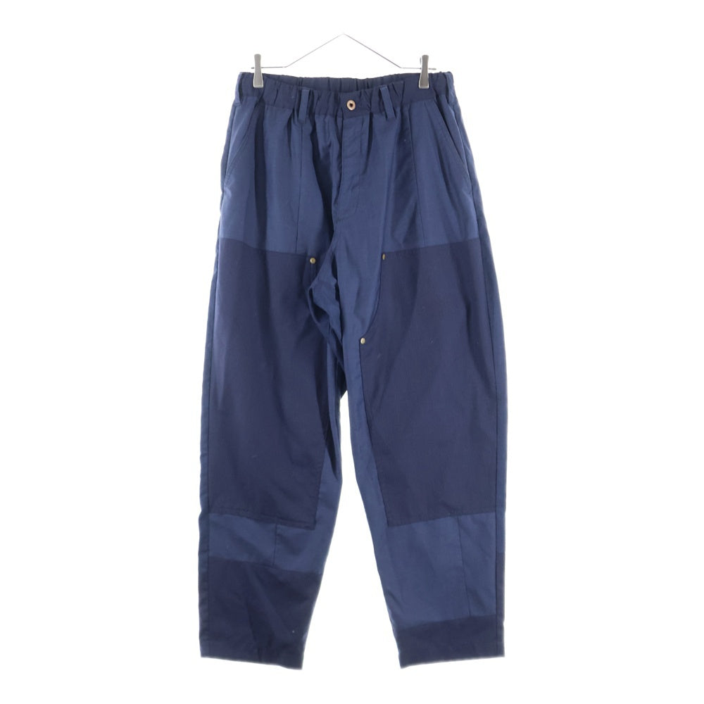 TAKAHIROMIYASHITA The SoloIst.(タカヒロミヤシタザソロイスト) ×OLDPARK オールドパーク ダブルニーウールパンツ ネイビー sogp.0001