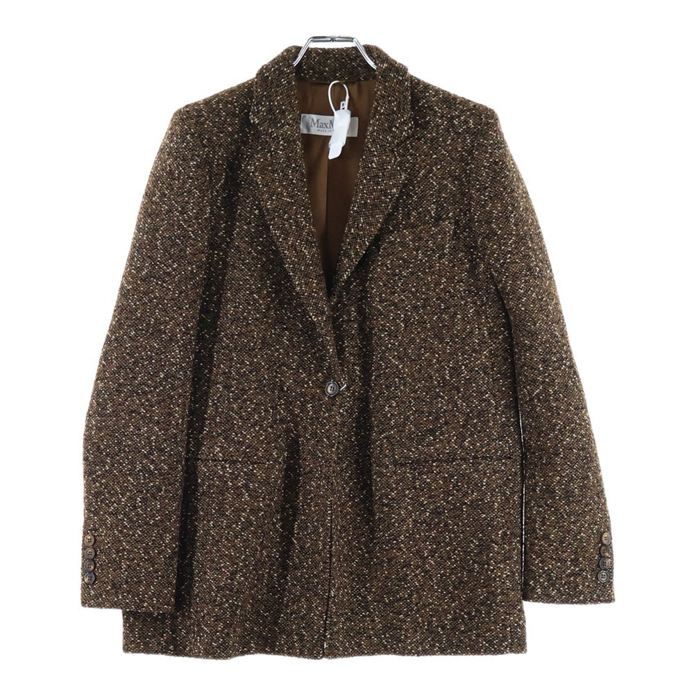 Max Mara(マックスマーラ) 1B ツイード シングル テーラードジャケット ブラウン レディース 10460403-004