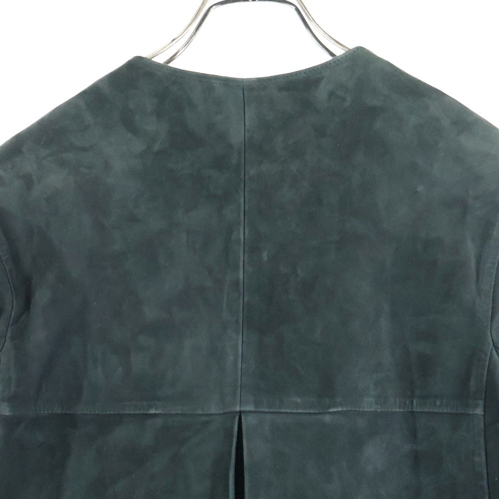 S MAX MARA(エス マックスマーラ) ラムレザー スウェード ノーカラーコート グリーン レディース 94710151 05