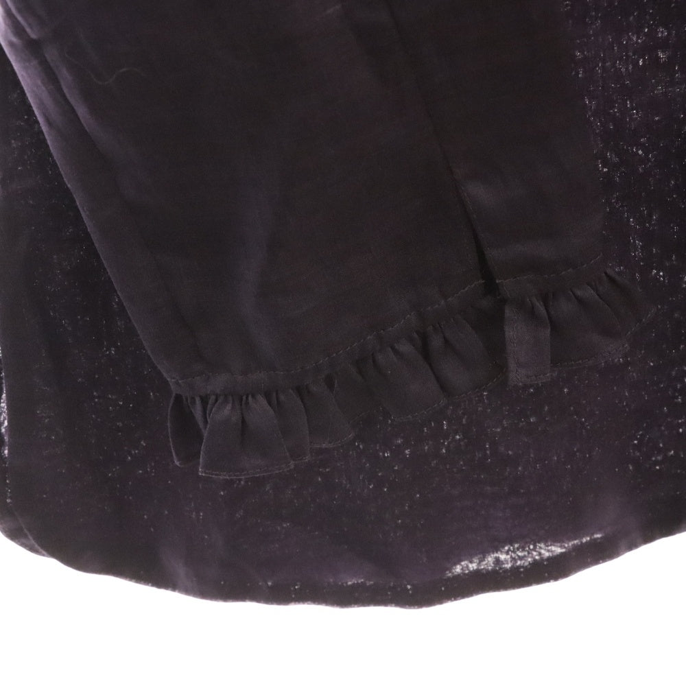 S MAX MARA(エス マックスマーラ) フロントギャザー フリル ラミー 長袖シャツ パープル レディース 9110412-034