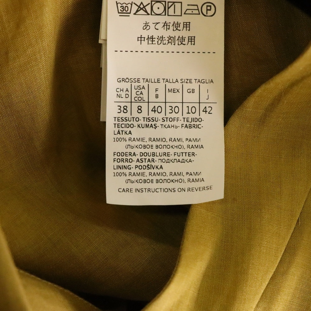 S MAX MARA(エス マックスマーラ) ノーカラー 長袖シャツワンピース ドレス イエロー レディース 92210812-033