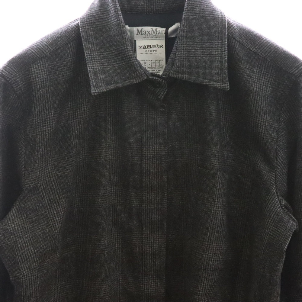 Max Mara(マックスマーラ) 比翼ボタン グレンチェック 長袖シャツ ジャケット グレー レディース 11160686-001