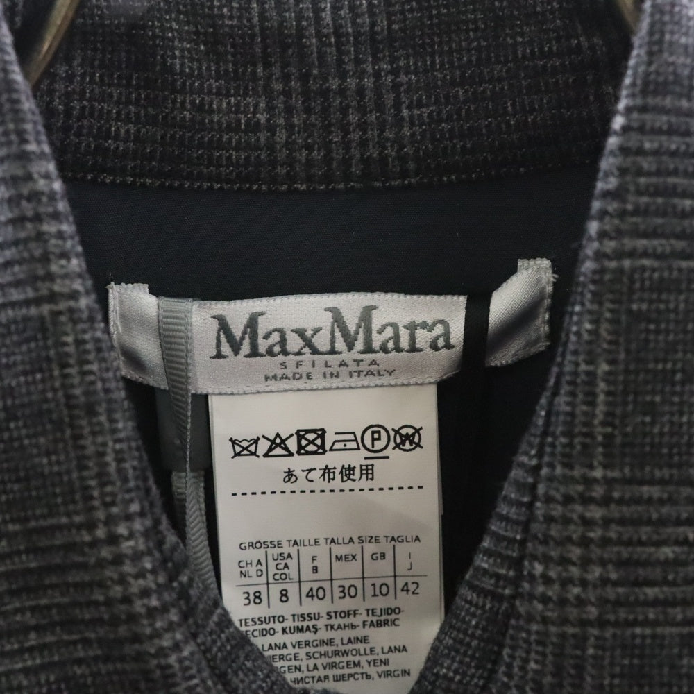 Max Mara(マックスマーラ) 比翼ボタン グレンチェック 長袖シャツ ジャケット グレー レディース 11160686-001