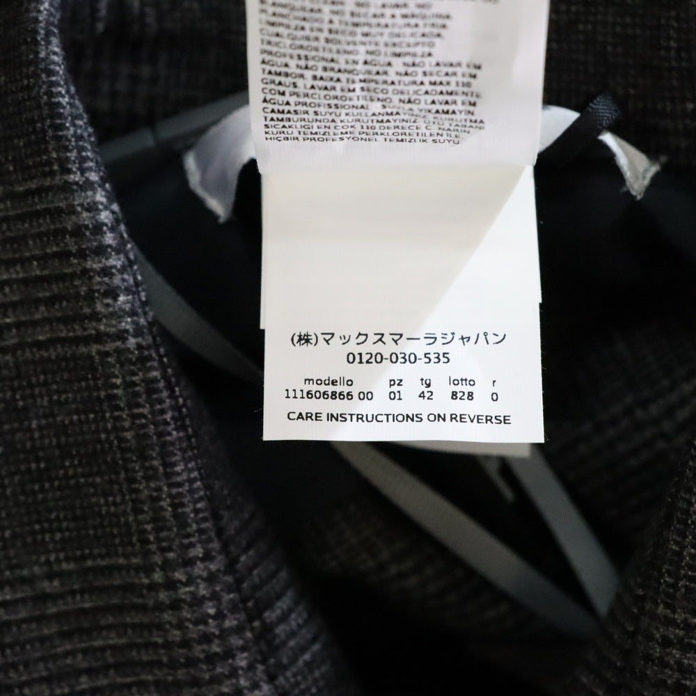Max Mara(マックスマーラ) 比翼ボタン グレンチェック 長袖シャツ ジャケット グレー レディース 11160686-001