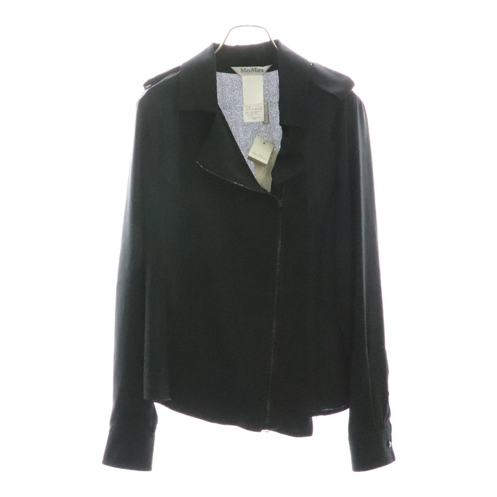 Max Mara(マックスマーラ) アシンメトリージップ シルク 長袖シャツ ブラック レディース 11110382-007