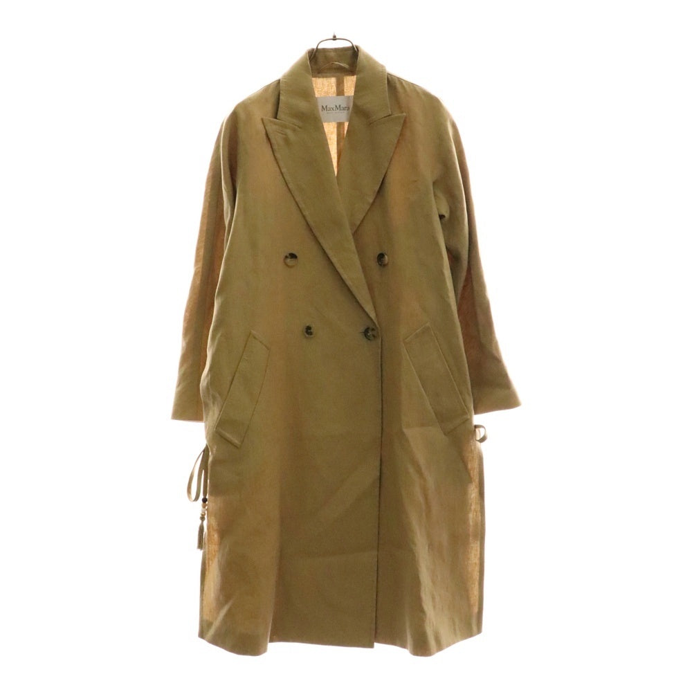 Max Mara(マックスマーラ) ピークドラペル リネン トレンチコート ベージュ レディース 11210112-743