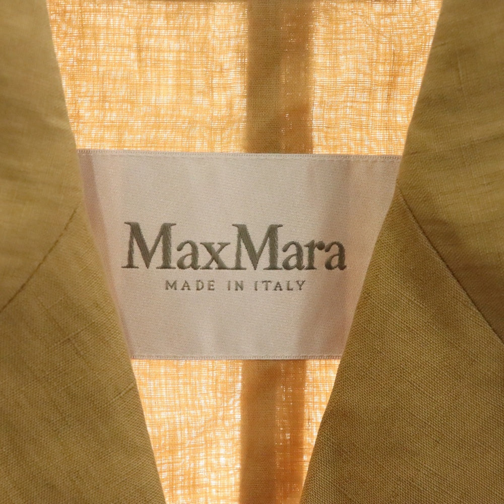 Max Mara(マックスマーラ) ピークドラペル リネン トレンチコート ベージュ レディース 11210112-743