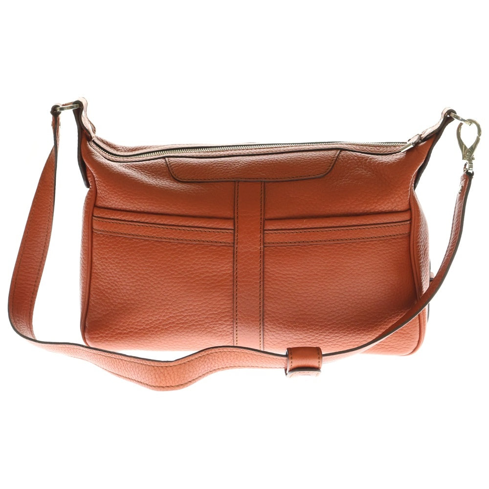 TOD'S(トッズ) ロゴパッチ レザー ショルダーバッグ ハンドバッグ レッド