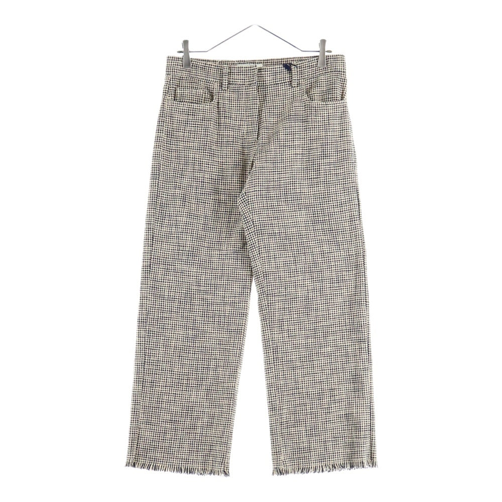 S MAX MARA(エス マックスマーラ) 千鳥格子 カットオフ ストレートパンツ ブラウン レディース 91311712-001