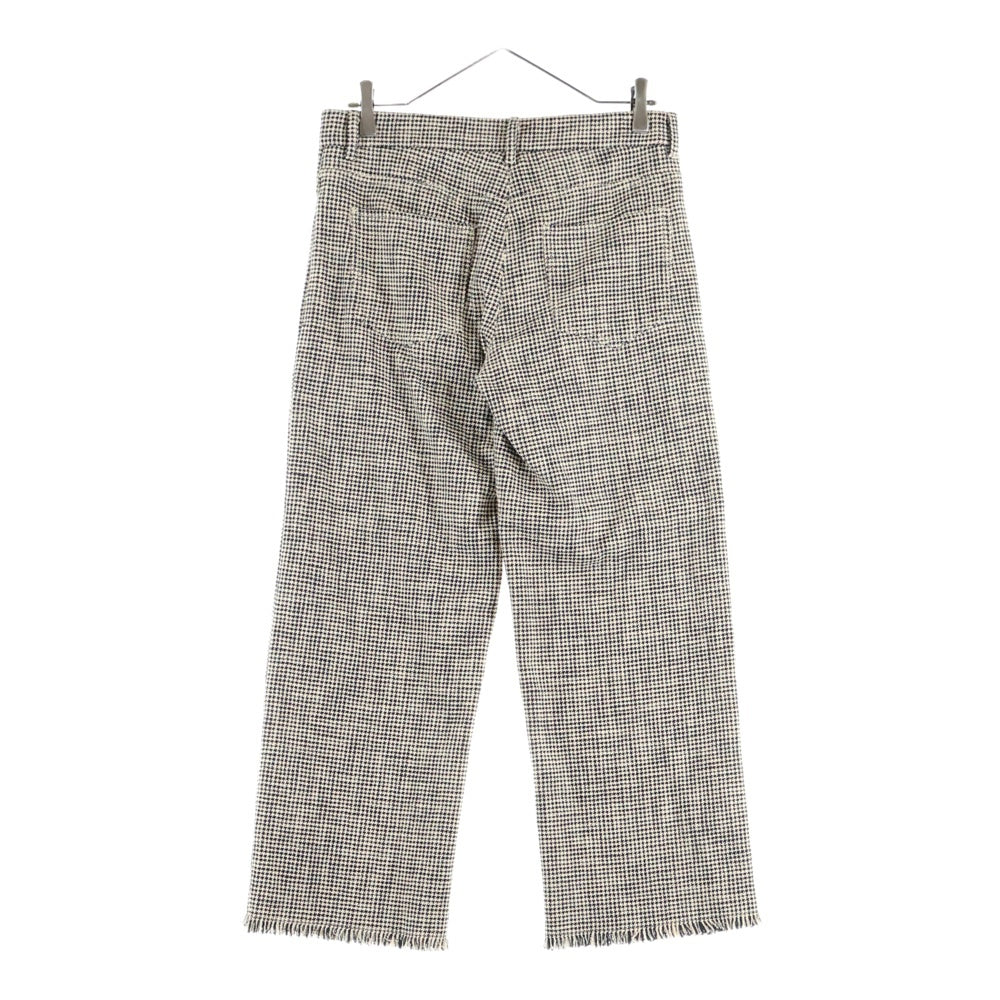 S MAX MARA(エス マックスマーラ) 千鳥格子 カットオフ ストレートパンツ ブラウン レディース 91311712-001