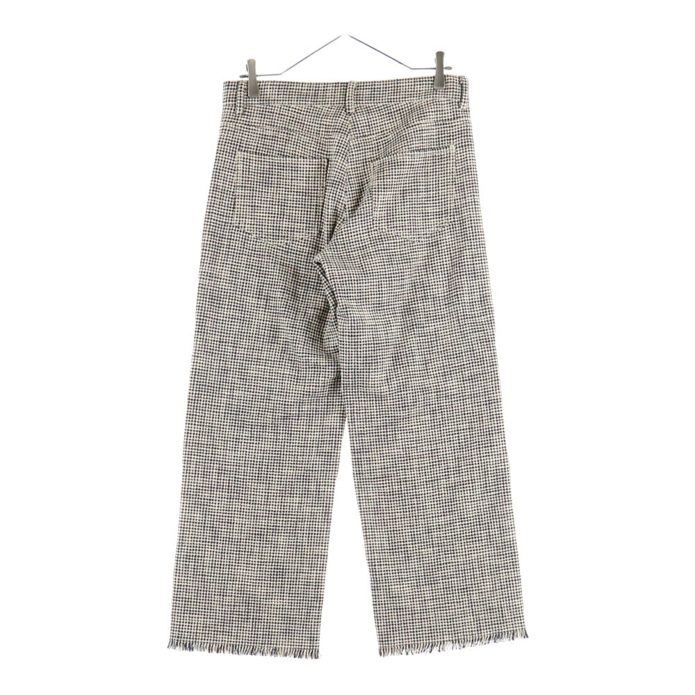 S MAX MARA(エス マックスマーラ) 千鳥格子 カットオフ ストレートパンツ ブラウン レディース 91311712-001