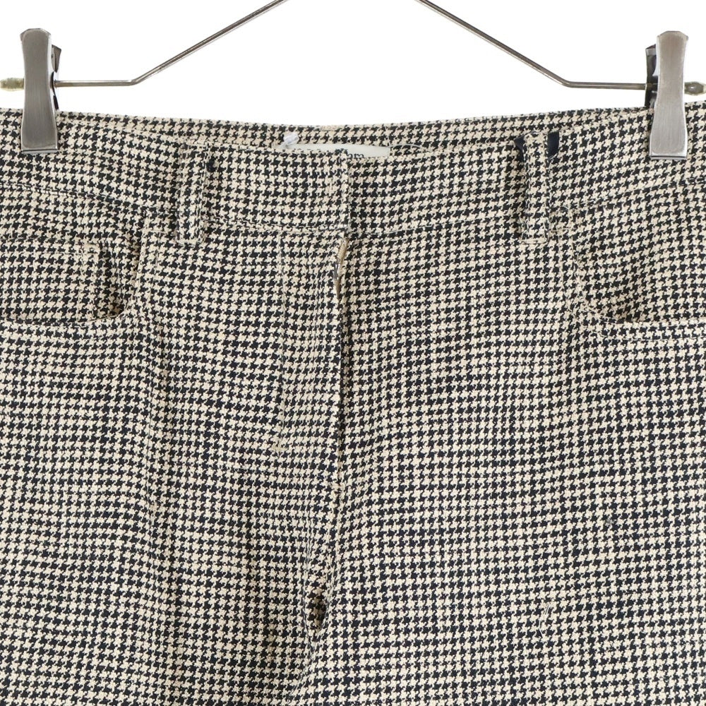 S MAX MARA(エス マックスマーラ) 千鳥格子 カットオフ ストレートパンツ ブラウン レディース 91311712-001