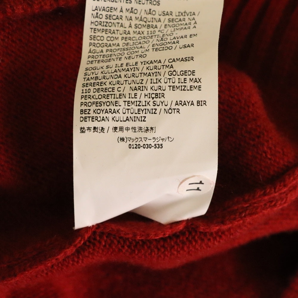 Max Mara(マックスマーラ) ハイネック タートルネック リブハイゲージ切替 ニットセーター レッド レディース 13662083-013