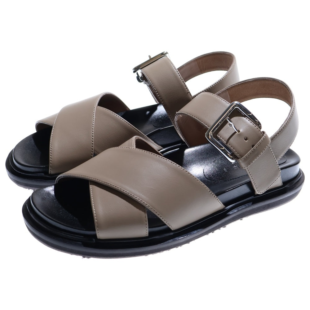 MARNI(マルニ) フスベット レザーサンダル ブラック レディース