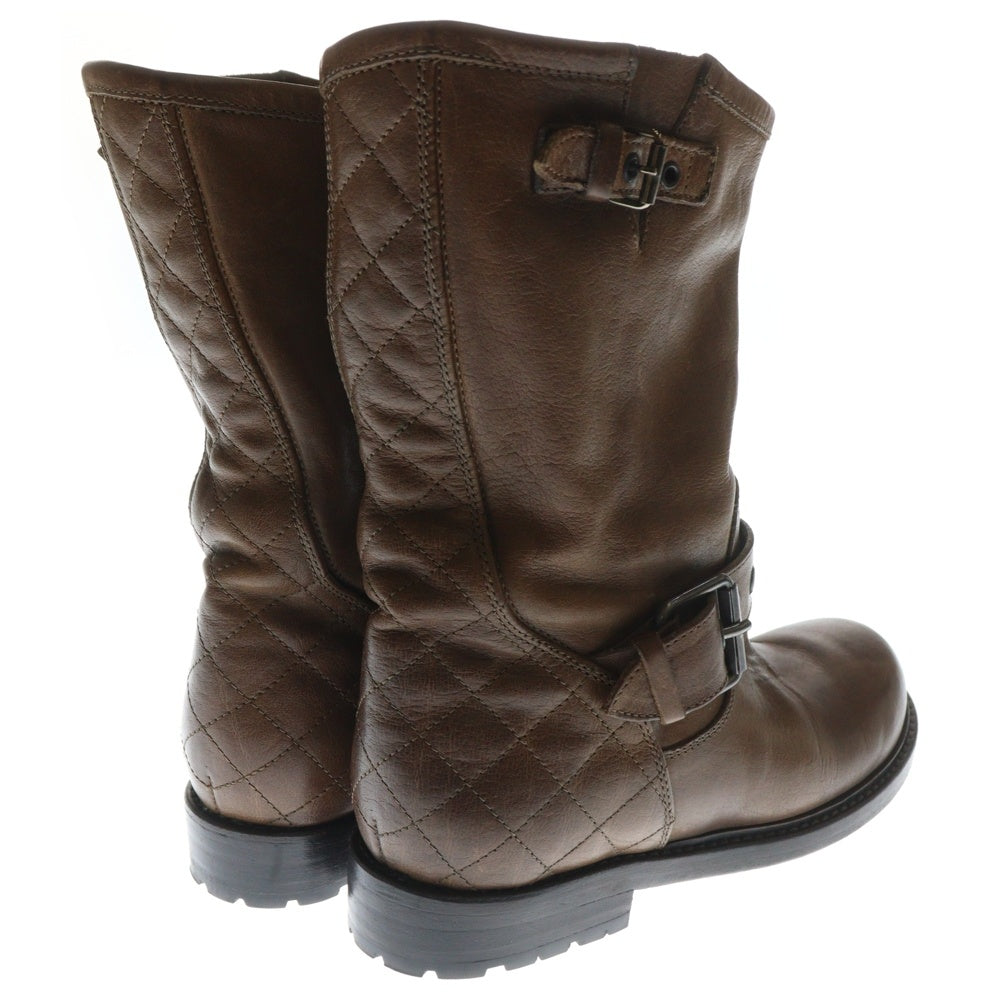 BUTTERO(ブッテロ) ベルトストラップ レザー エンジニアブーツ ブラウン レディース B3704