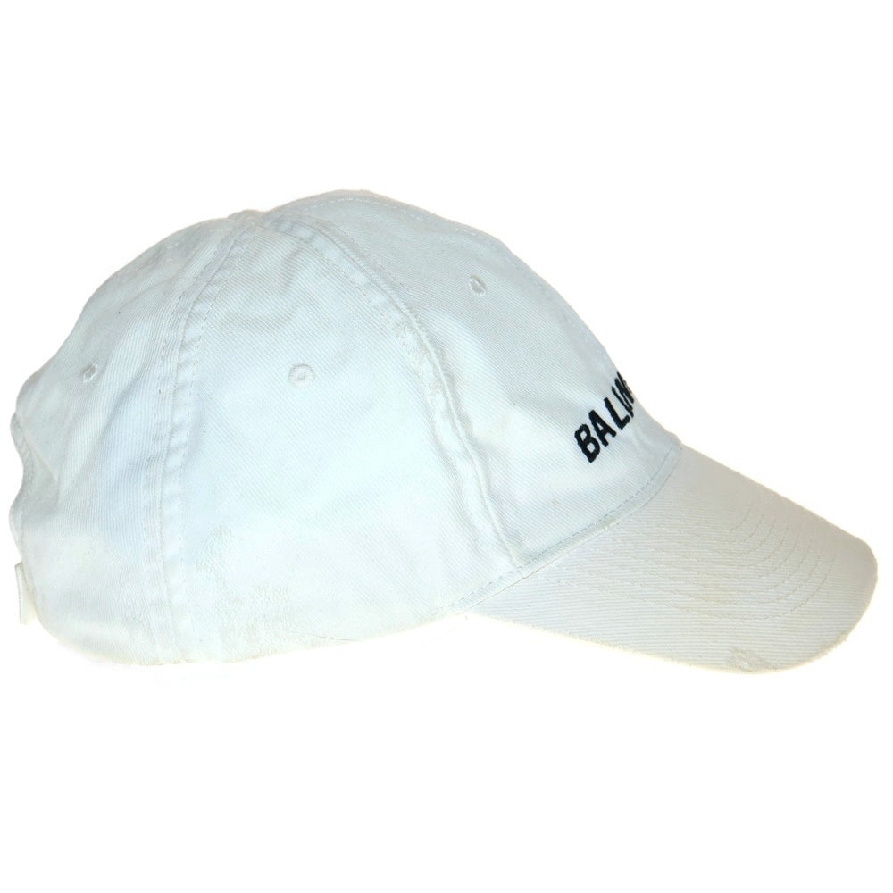 BALENCIAGA(バレンシアガ) ロゴ刺繍 キャンバス ベースボールキャップ 帽子 ホワイト 656463