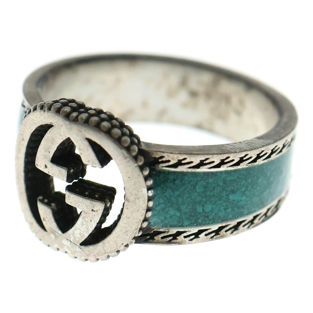 GUCCI(グッチ) インターロッキングG ターコイズ リング シルバー/ブルー 645572