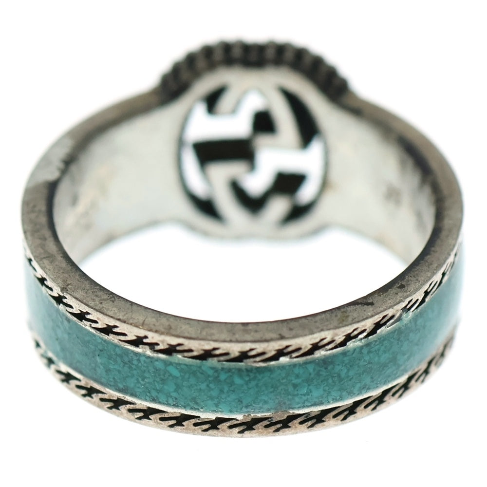 GUCCI(グッチ) インターロッキングG ターコイズ リング シルバー/ブルー 645572