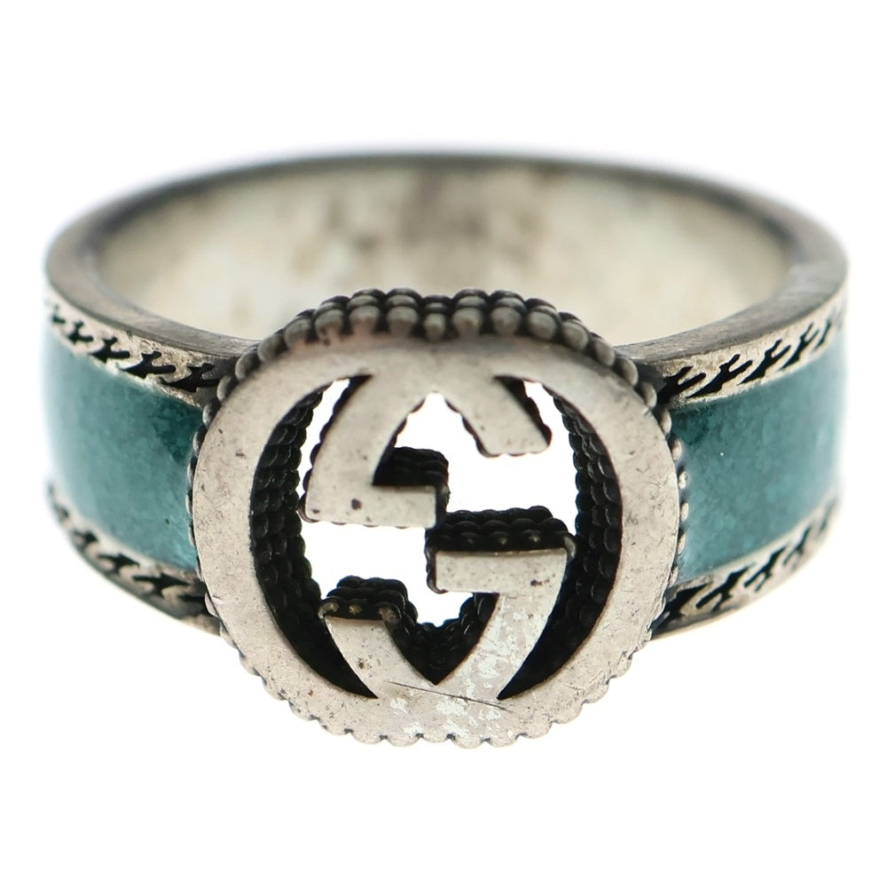 GUCCI(グッチ) インターロッキングG ターコイズ リング シルバー/ブルー 645572