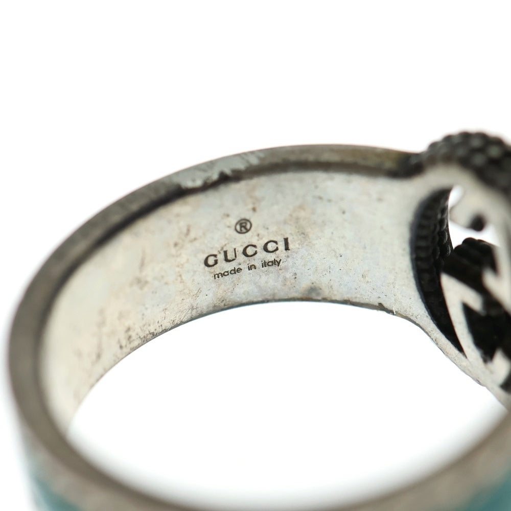 GUCCI(グッチ) インターロッキングG ターコイズ リング シルバー/ブルー 645572