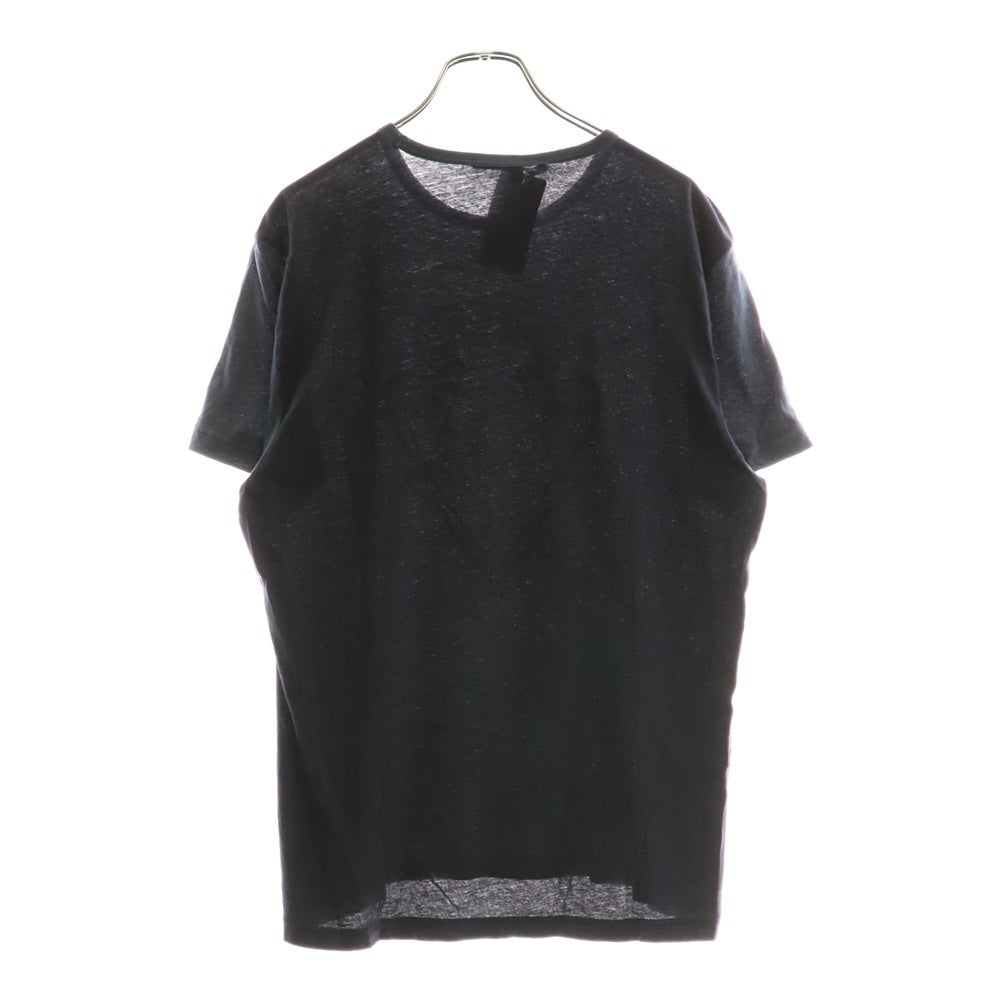 GUCCI(グッチ) エンブレム フロッキーロゴプリント バイカラー クルーネック 半袖Tシャツ カットソー グレー/ブラック 363349