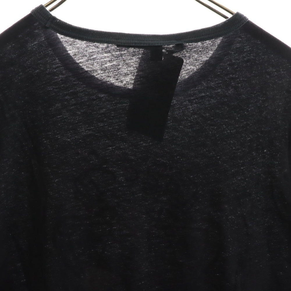 GUCCI(グッチ) エンブレム フロッキーロゴプリント バイカラー クルーネック 半袖Tシャツ カットソー グレー/ブラック 363349