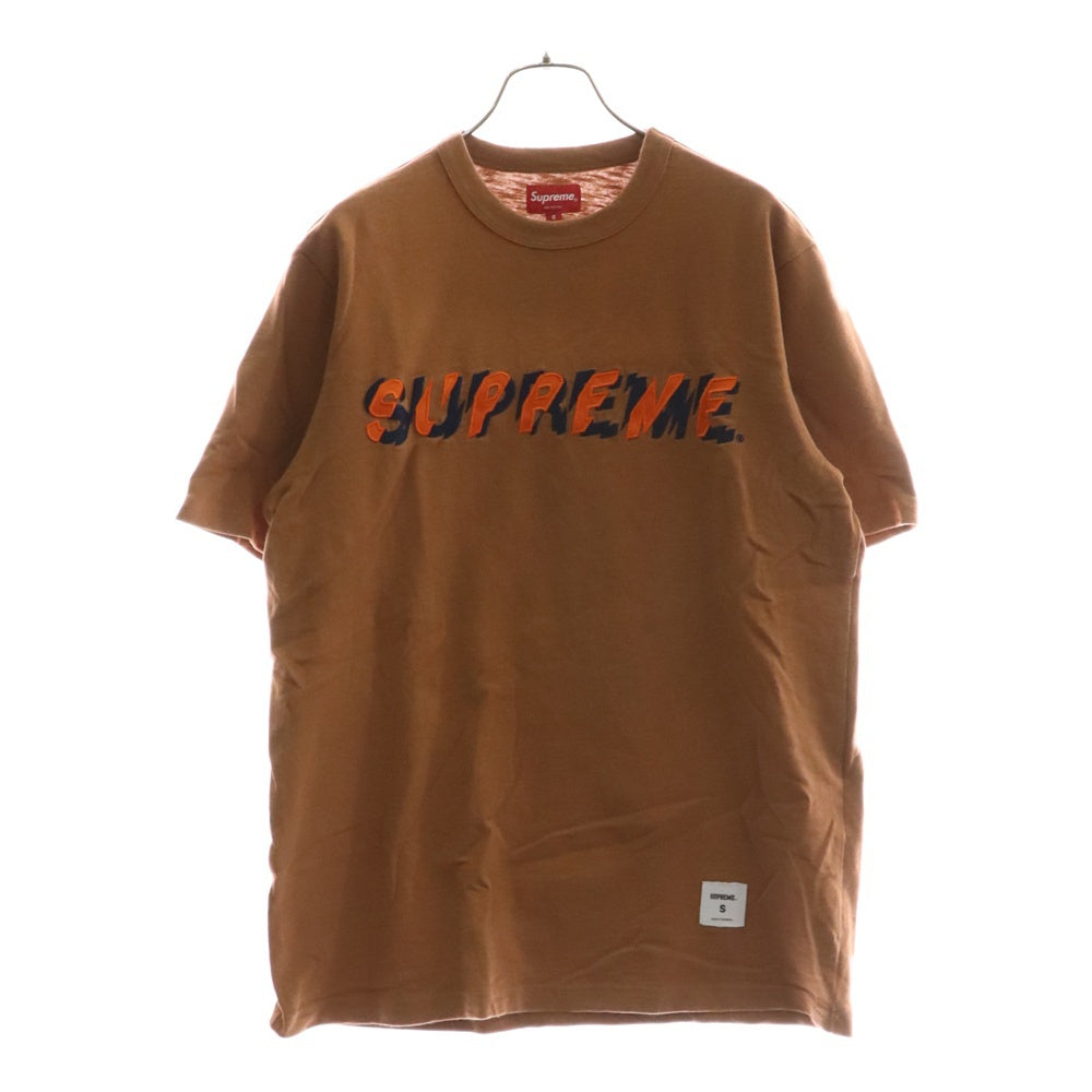SUPREME(シュプリーム) 19SS Shatter Tee シャッター ロゴ刺繍 クルーネック 半袖Tシャツ カットソー ブラウン