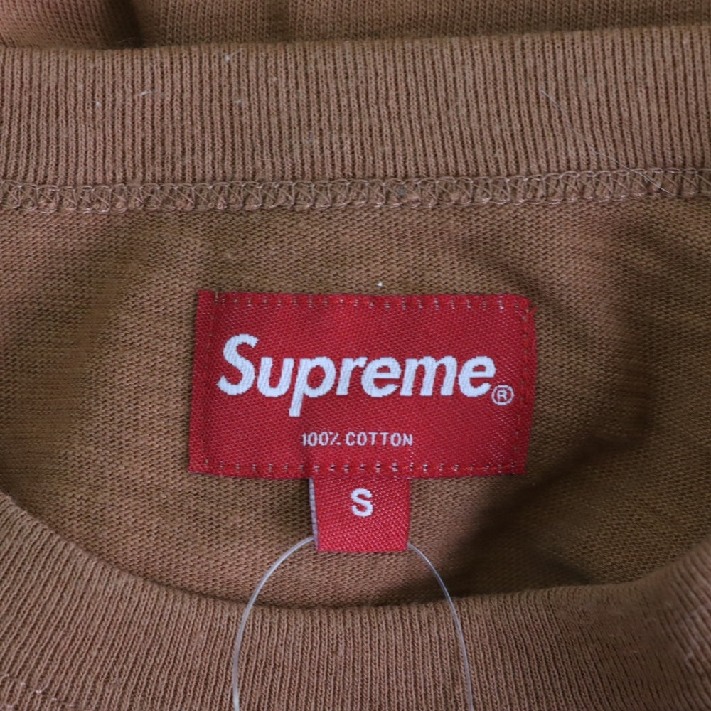 SUPREME(シュプリーム) 19SS Shatter Tee シャッター ロゴ刺繍 クルーネック 半袖Tシャツ カットソー ブラウン