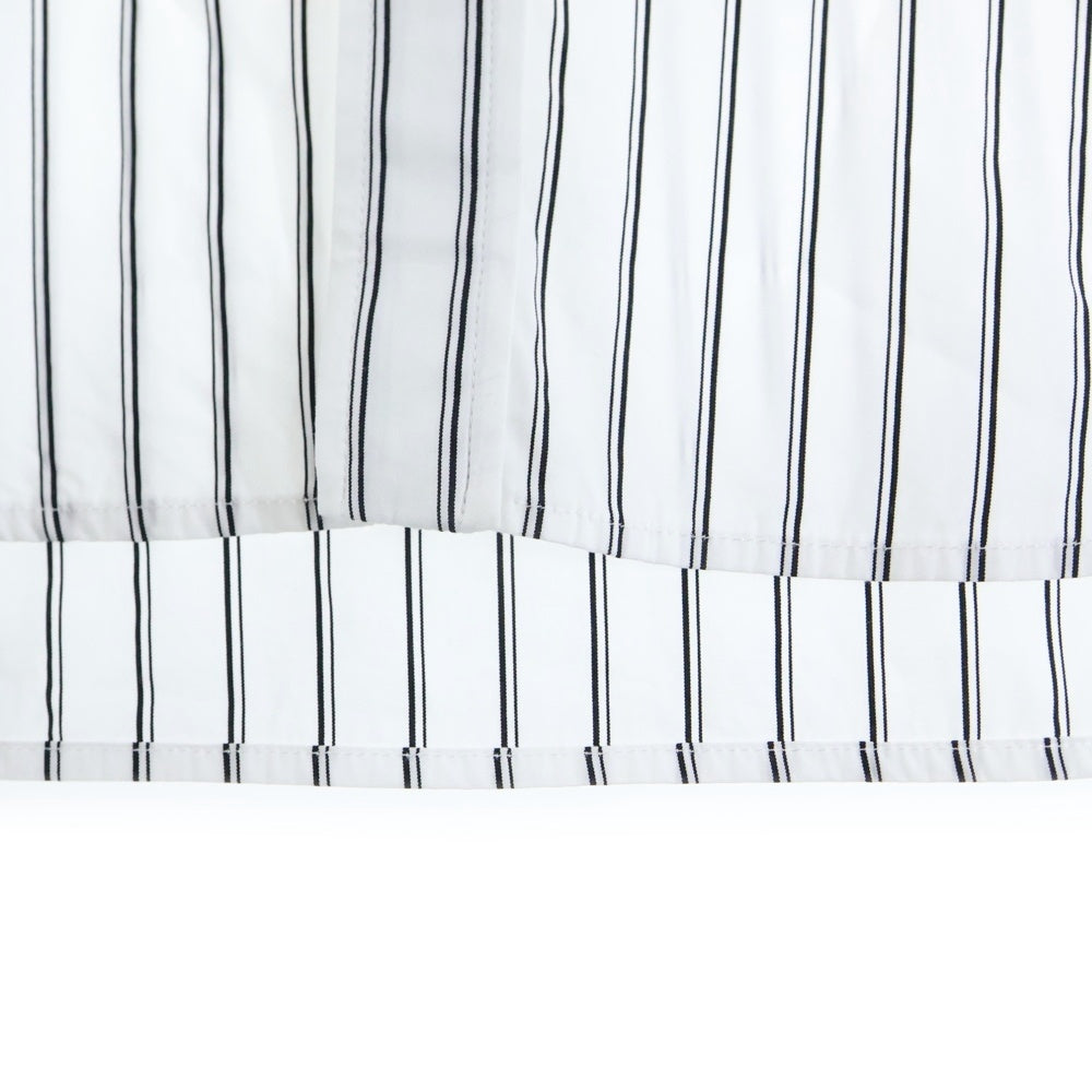 BALENCIAGA(バレンシアガ) 19AW バックロゴプリント オーバーサイズ ストライプ ボタンダウン 長袖シャツ ホワイト 556878 TDM10