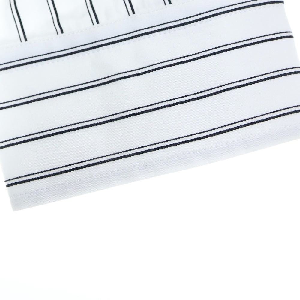 BALENCIAGA(バレンシアガ) 19AW バックロゴプリント オーバーサイズ ストライプ ボタンダウン 長袖シャツ ホワイト 556878 TDM10