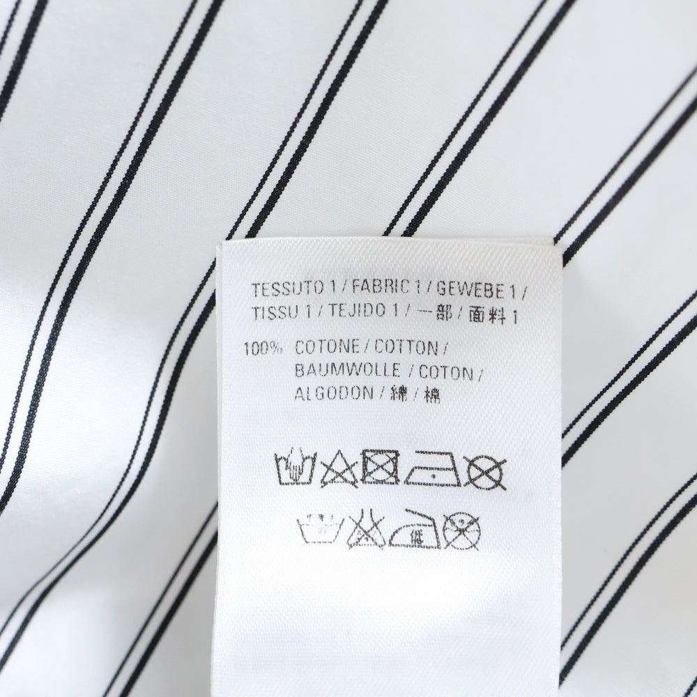 BALENCIAGA(バレンシアガ) 19AW バックロゴプリント オーバーサイズ ストライプ ボタンダウン 長袖シャツ ホワイト 556878 TDM10