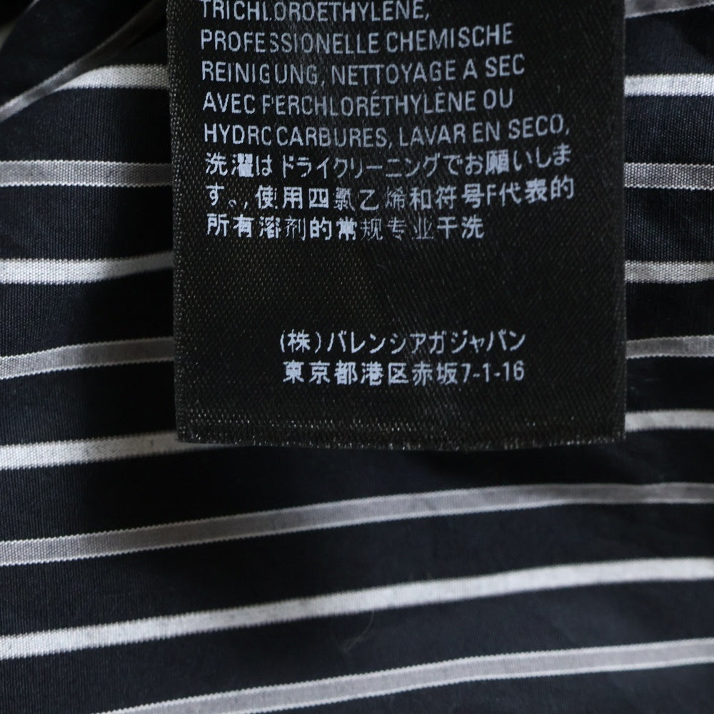 BALENCIAGA(バレンシアガ) オーバーサイズ ストライプ コットン ボタンダウン 長袖シャツ ブラック 642133 TJM19