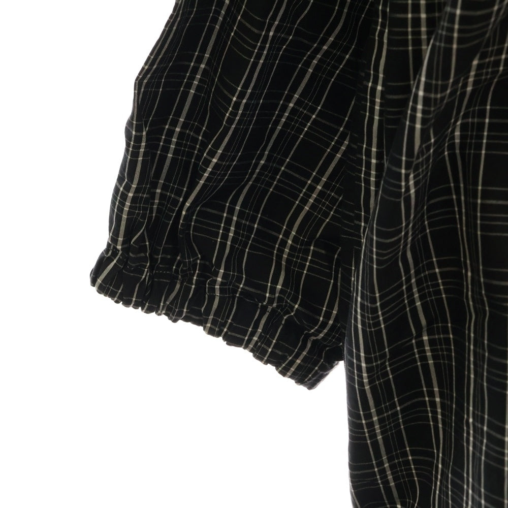 BALENCIAGA(バレンシアガ) 19SS ロゴ刺繍 ポプリンチェック オーバーサイズ シャツ ジャケット ブラック 571439 TEM18