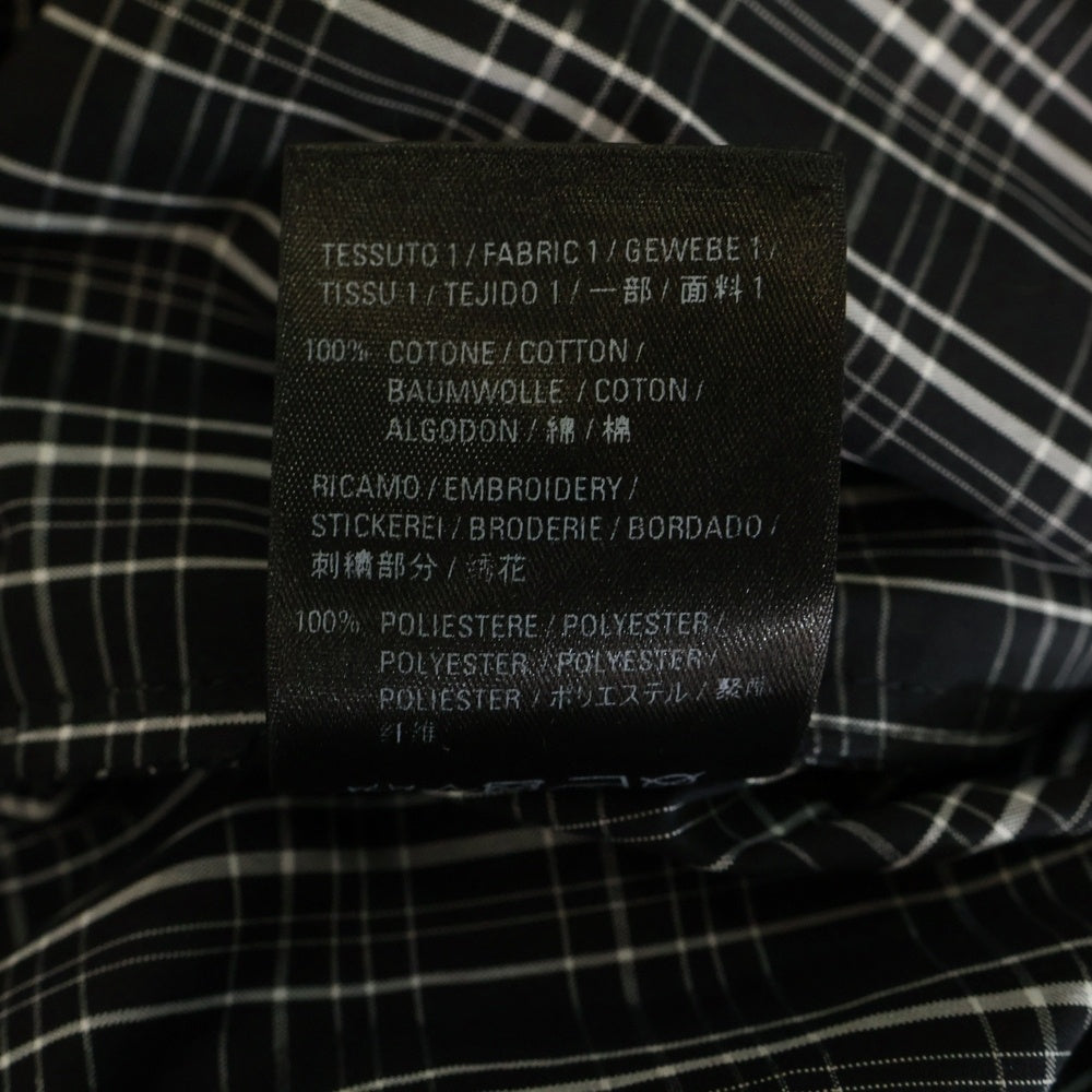 BALENCIAGA(バレンシアガ) 19SS ロゴ刺繍 ポプリンチェック オーバーサイズ シャツ ジャケット ブラック 571439 TEM18