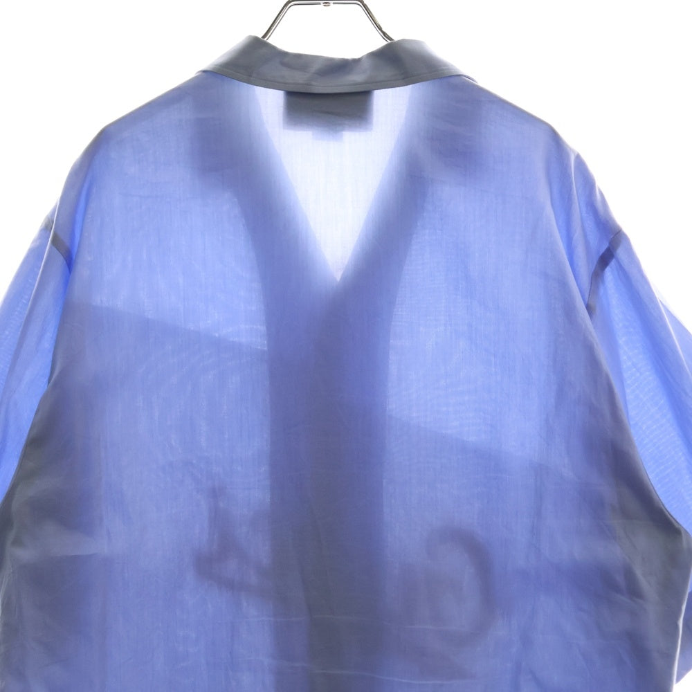 GUCCI(グッチ) Script Logo Oversized Bowling Shirt スクリプト ロゴ オーバーサイズ ボーリング 半袖シャツ ブルー/ホワイト 619033