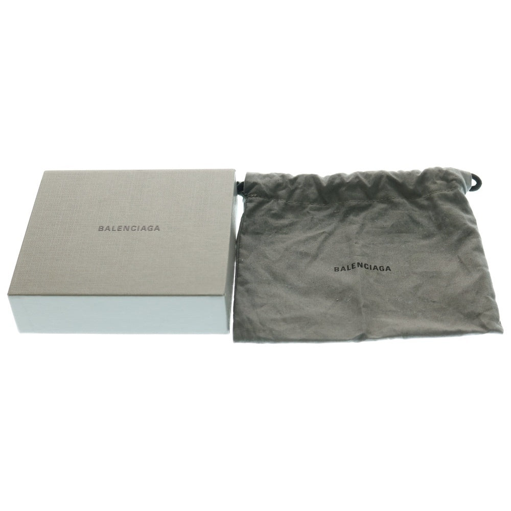 BALENCIAGA(バレンシアガ) ロゴ スクエア レザー コンパクトウォレット 二つ折り財布 ブラック 594315