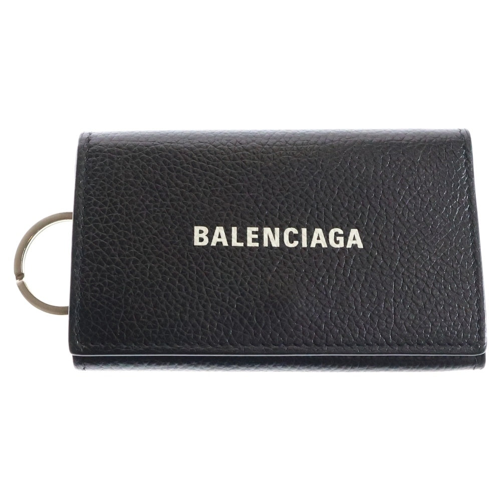 BALENCIAGA(バレンシアガ) CASH KEYCASE ロゴ キャッシュ 6連 レザー キーケース ブラック 640537
