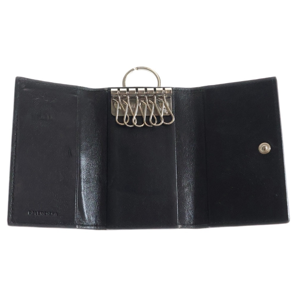 BALENCIAGA(バレンシアガ) CASH KEYCASE ロゴ キャッシュ 6連 レザー キーケース ブラック 640537
