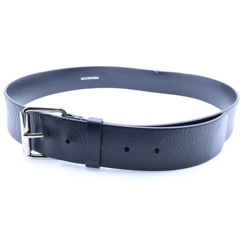 BALENCIAGA(バレンシアガ) ロゴ レザー ベルト ブラック 505071