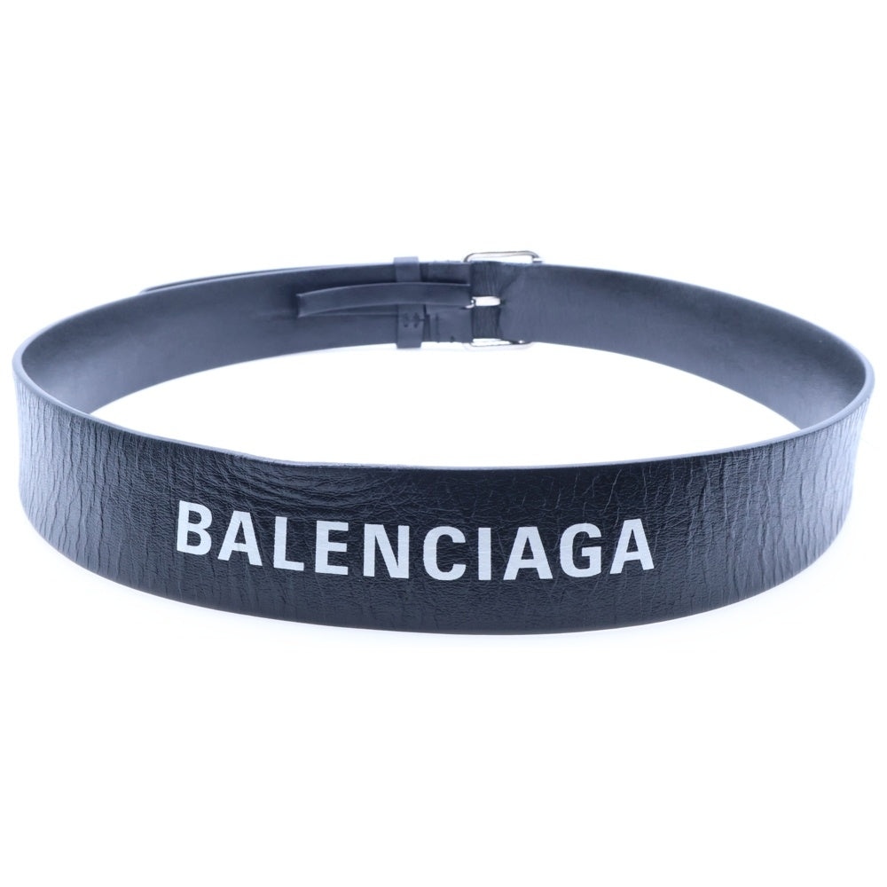 BALENCIAGA(バレンシアガ) ロゴ レザー ベルト ブラック 505071