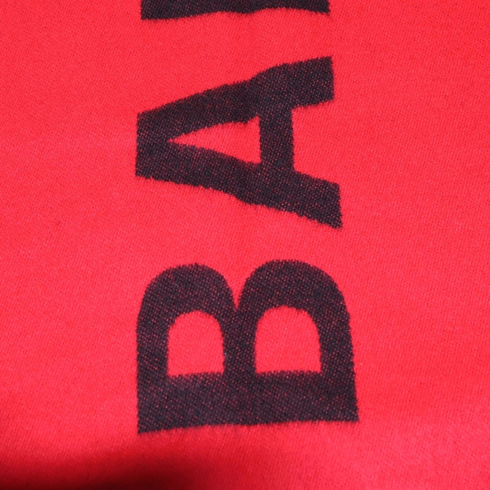 BALENCIAGA(バレンシアガ) ロゴ バイカラー ウール マフラー ブラック